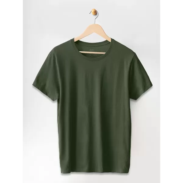 imageFruit of the Loom Mens Crafted Comfort Tee Relaxed ampamp Classic Fit Sizes S2xClassic Fit  Pima Cotton  Military Green