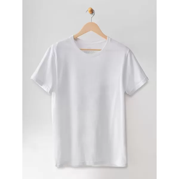 imageFruit of the Loom Mens Crafted Comfort Tee Relaxed ampamp Classic Fit Sizes S2xClassic Fit  Pima Cotton  White