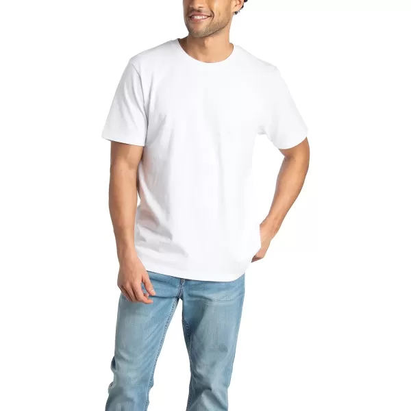 imageFruit of the Loom Mens Crafted Comfort Tee Relaxed ampamp Classic Fit Sizes S2xRelaxed Fit  Cotton  2 Pack  WhiteSmoke Blue