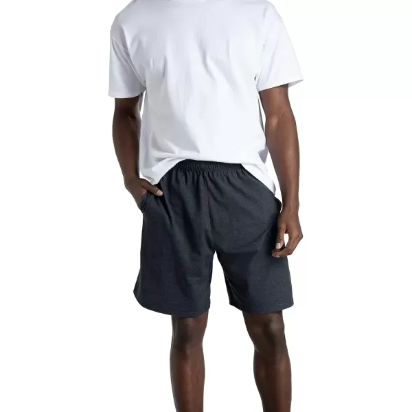 imageFruit of the Loom Mens Eversoft Cotton Shorts with Pockets S4XL2 Pack  Black Heather