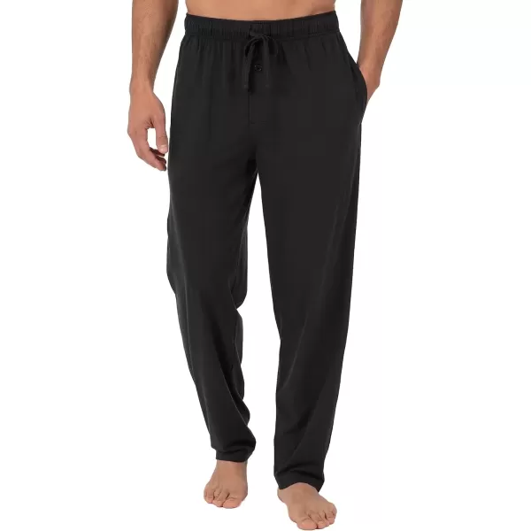imageFruit of the Loom Mens Extended Sizes Jersey Knit Sleep Pajama Lounge Pant 1 ampamp 2 PacksBlackBlack 2pack