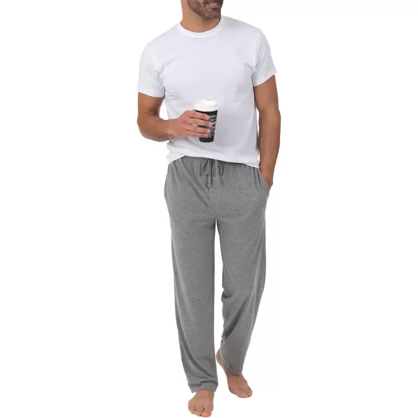 imageFruit of the Loom Mens Extended Sizes Jersey Knit Sleep Pajama Lounge Pant 1 ampamp 2 PacksBlackGrey 2pack