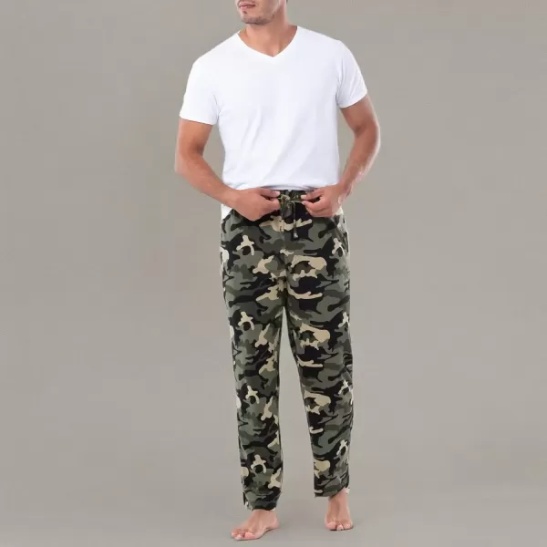 imageFruit of the Loom Mens Extended Sizes Jersey Knit Sleep Pajama Lounge Pant 1 ampamp 2 PacksCamo