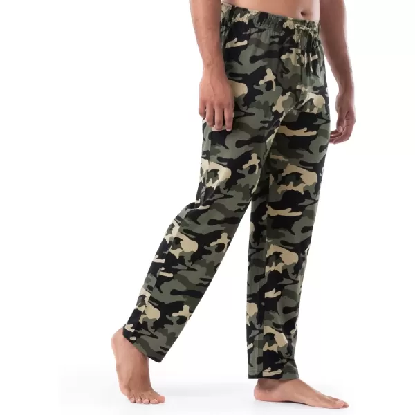 imageFruit of the Loom Mens Extended Sizes Jersey Knit Sleep Pajama Lounge Pant 1 ampamp 2 PacksCamo