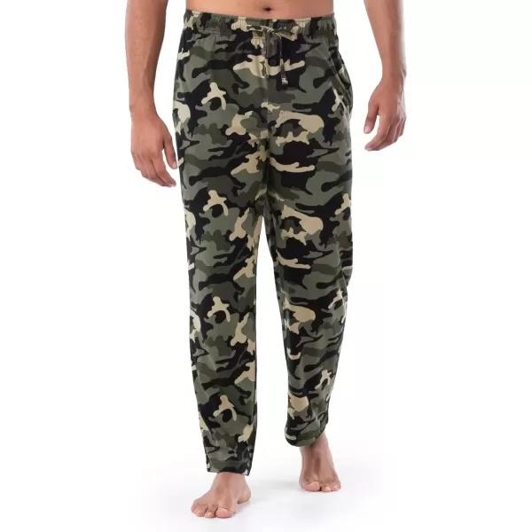 imageFruit of the Loom Mens Extended Sizes Jersey Knit Sleep Pajama Lounge Pant 1 ampamp 2 PacksCamo