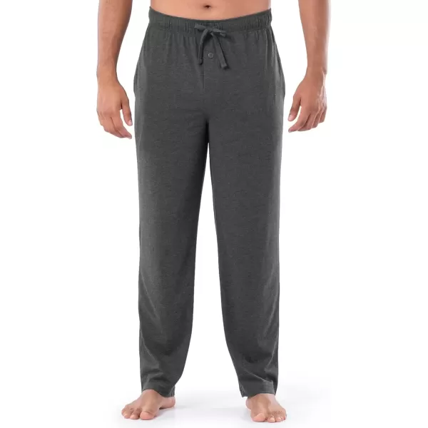 imageFruit of the Loom Mens Extended Sizes Jersey Knit Sleep Pajama Lounge Pant 1 ampamp 2 PacksCharcoal Heather