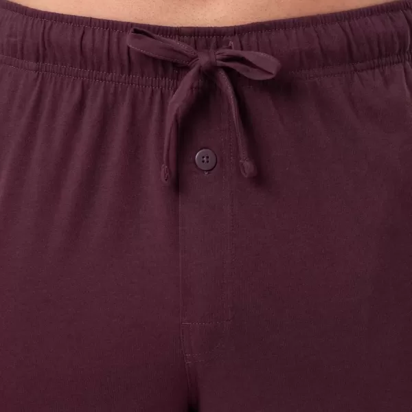 imageFruit of the Loom Mens Extended Sizes Jersey Knit Sleep Pajama Lounge Pant 1 ampamp 2 PacksDark Red