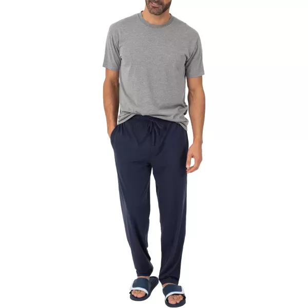 imageFruit of the Loom Mens Extended Sizes Jersey Knit Sleep Pajama Lounge Pant 1 ampamp 2 PacksNavy 1pack