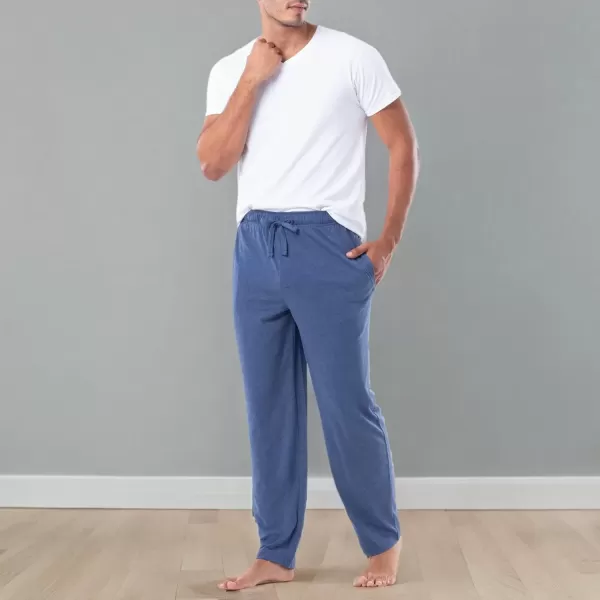 imageFruit of the Loom Mens Extended Sizes Jersey Knit Sleep Pajama Lounge Pant 1 ampamp 2 PacksNavy Heather