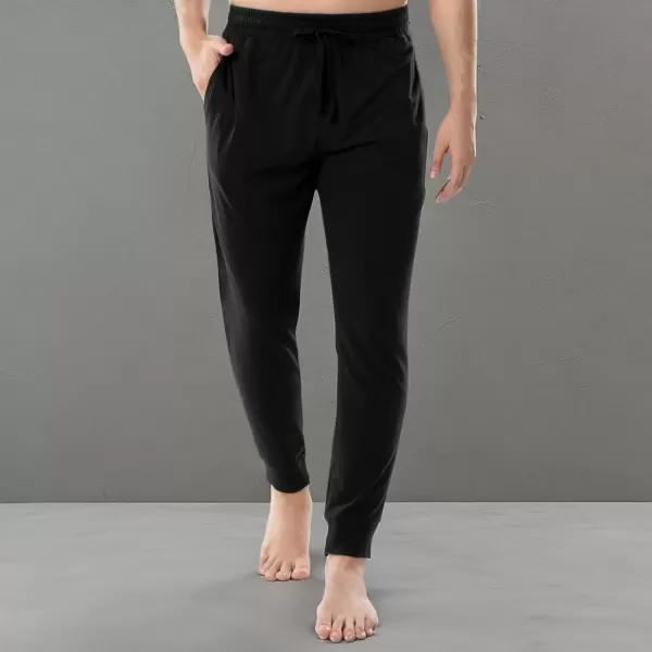 imageFruit of the Loom Mens Jersey Knit Jogger Sleep Pant 1 and 2 PacksBlack