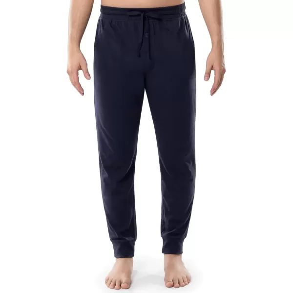 imageFruit of the Loom Mens Jersey Knit Jogger Sleep Pant 1 and 2 PacksNavy