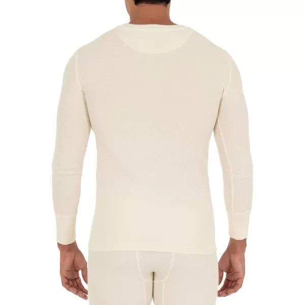 imageFruit of the Loom Mens Recycled Waffle Thermal Underwear Crew Top 1 and 2 PacksBlackNatural