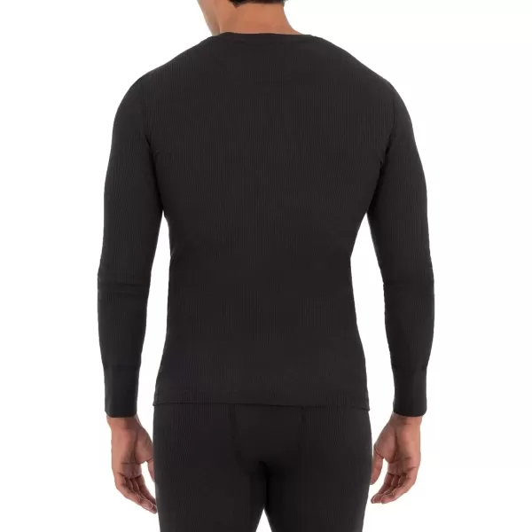 imageFruit of the Loom Mens Recycled Waffle Thermal Underwear Crew Top 1 and 2 PacksBlackNavy
