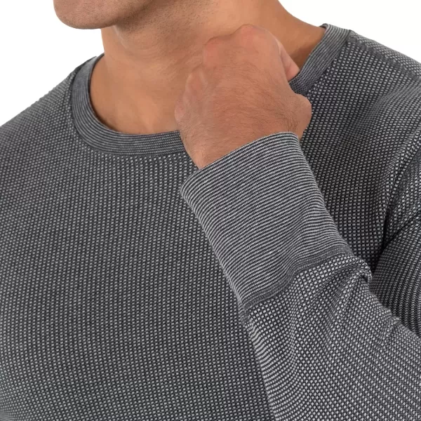imageFruit of the Loom Mens Recycled Waffle Thermal Underwear Crew Top 1 and 2 PacksGreystone Heather