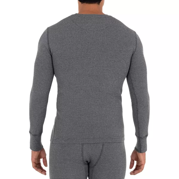 imageFruit of the Loom Mens Recycled Waffle Thermal Underwear Crew Top 1 and 2 PacksGreystone Heather