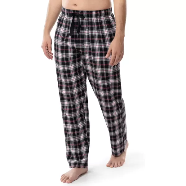 imageFruit of the Loom Mens Soft Flannel Pajama Lounge Sleep PantBlack Plaid