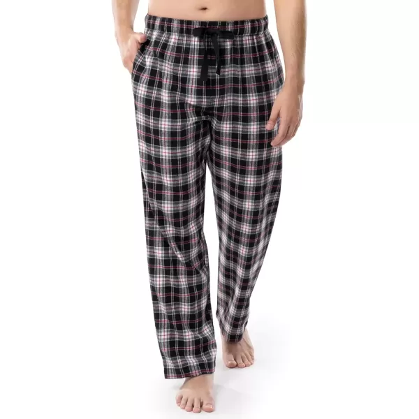 imageFruit of the Loom Mens Soft Flannel Pajama Lounge Sleep PantBlack Plaid