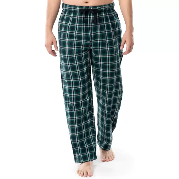 imageFruit of the Loom Mens Soft Flannel Pajama Lounge Sleep PantGreen Plaid