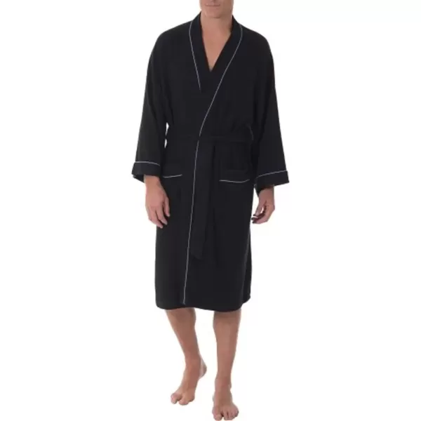 imageFruit of the Loom Mens Waffle Kimono RobeCaviar Black