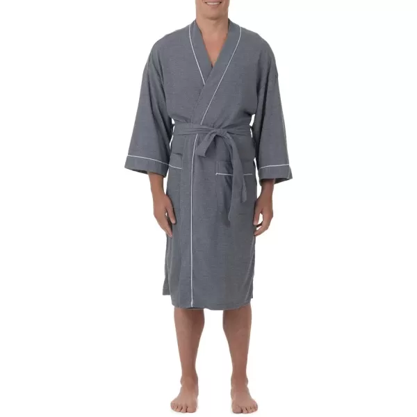 imageFruit of the Loom Mens Waffle Kimono RobeGrey