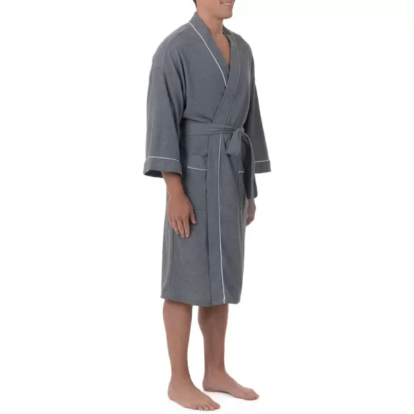 imageFruit of the Loom Mens Waffle Kimono RobeGrey