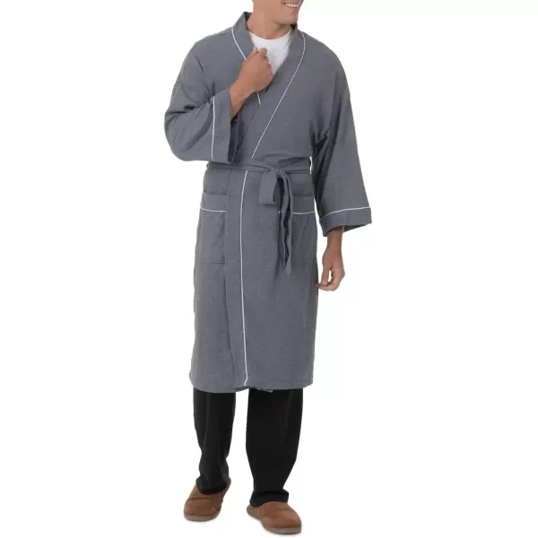 imageFruit of the Loom Mens Waffle Kimono RobeGrey