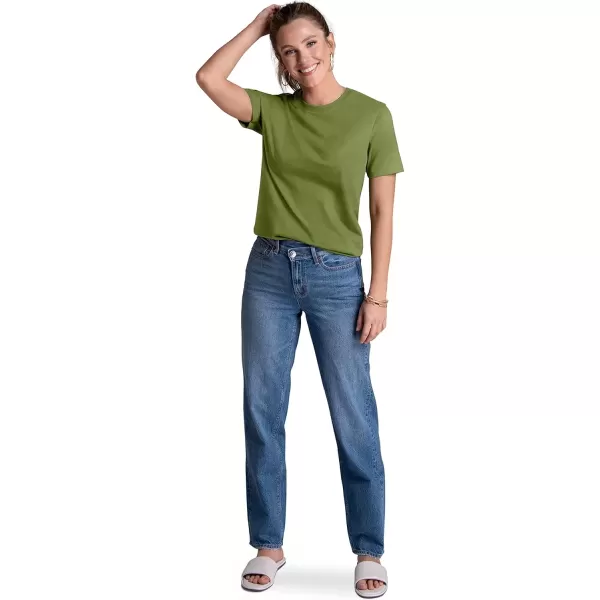 imageFruit of the Loom Recover Cotton TShirt Made with Sustainable Low Impact Recycled Fiber2 Pack  Antique GreenBlack