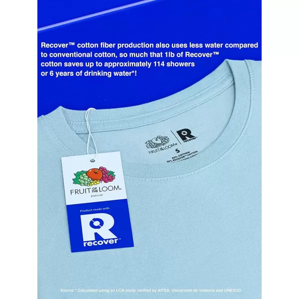 imageFruit of the Loom Recover Cotton TShirt Made with Sustainable Low Impact Recycled Fiber2 Pack  BlackIvory
