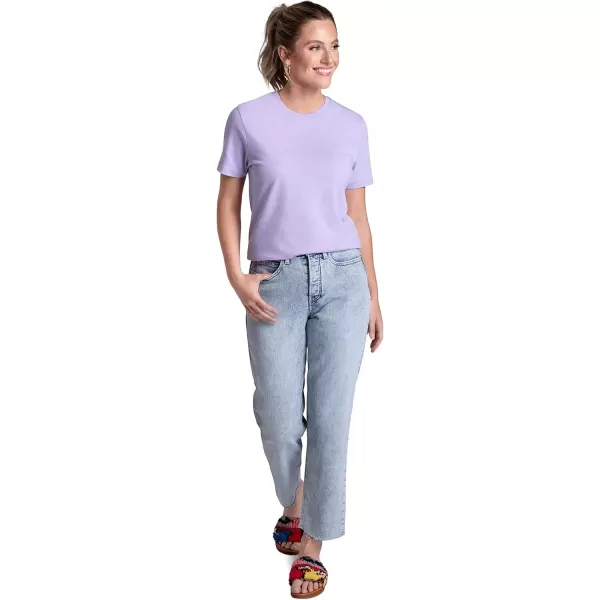 imageFruit of the Loom Recover Cotton TShirt Made with Sustainable Low Impact Recycled Fiber2 Pack  Lilac Petal Ivory