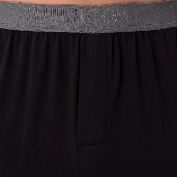 imageFruit of the Loom mens 360 Stretch Short Sleeve Vneck Top and Short Sleep Pajama SetBlack