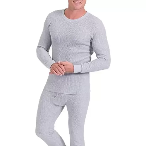 imageFruit of the Loom mens Classic Midweight Waffle Thermal Underwear BottomsLight Grey Heather 1pack