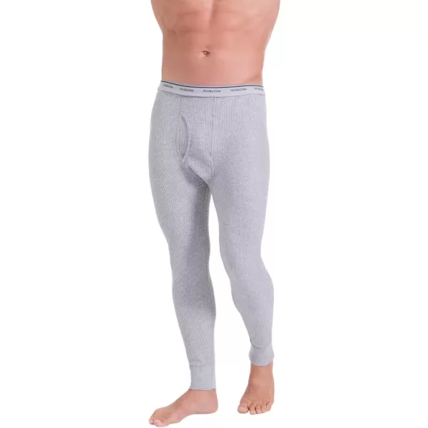 imageFruit of the Loom mens Classic Midweight Waffle Thermal Underwear BottomsLight Grey Heather 1pack