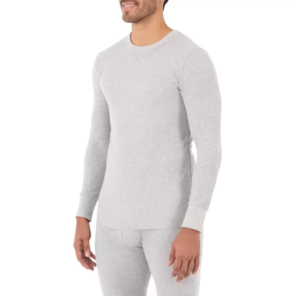 imageFruit of the Loom mens Classic Midweight Waffle Thermal Underwear Crew TopGrey Heather