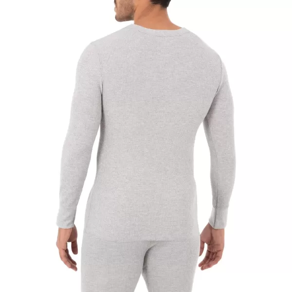imageFruit of the Loom mens Classic Midweight Waffle Thermal Underwear Crew TopGrey Heather