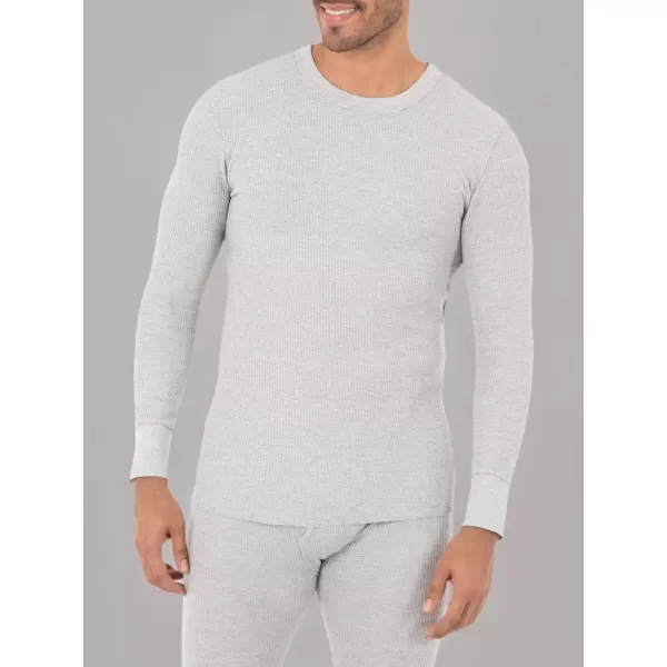 imageFruit of the Loom mens Classic Midweight Waffle Thermal Underwear Crew TopGrey Heather
