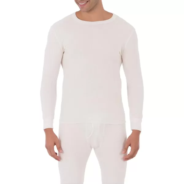 imageFruit of the Loom mens Classic Midweight Waffle Thermal Underwear Crew TopNatural