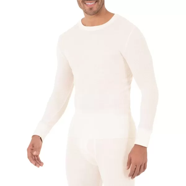 imageFruit of the Loom mens Classic Midweight Waffle Thermal Underwear Crew TopSandstone