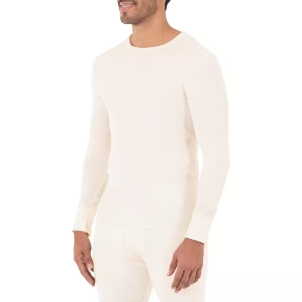 imageFruit of the Loom mens Classic Midweight Waffle Thermal Underwear Crew TopSandstone