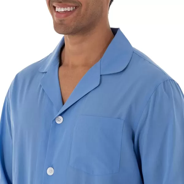 imageFruit of the Loom mens Long Sleeve Broadcloth Pajama SetAzure Blue