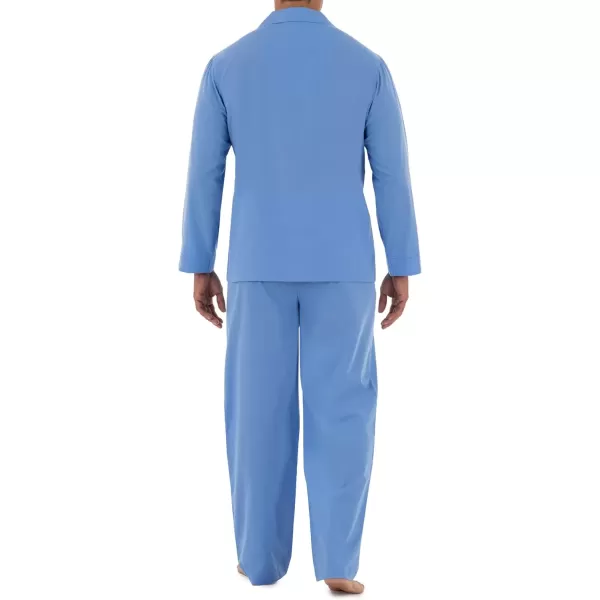 imageFruit of the Loom mens Long Sleeve Broadcloth Pajama SetAzure Blue