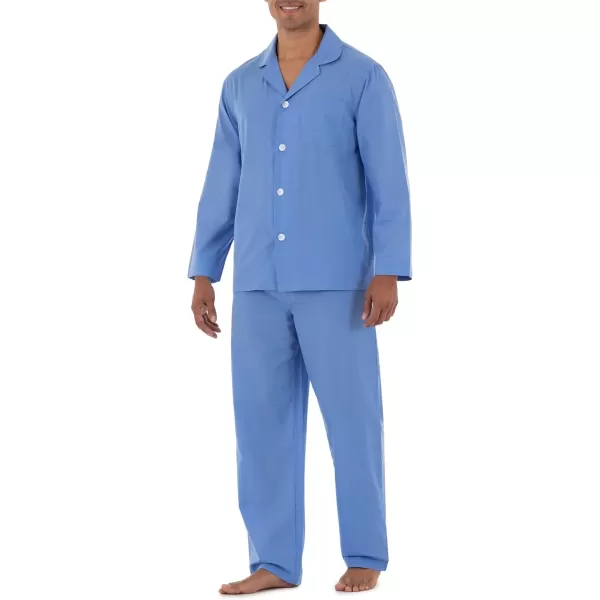 imageFruit of the Loom mens Long Sleeve Broadcloth Pajama SetAzure Blue