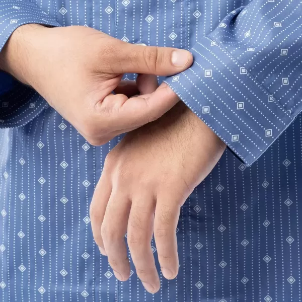 imageFruit of the Loom mens Long Sleeve Broadcloth Pajama SetMedium Blue