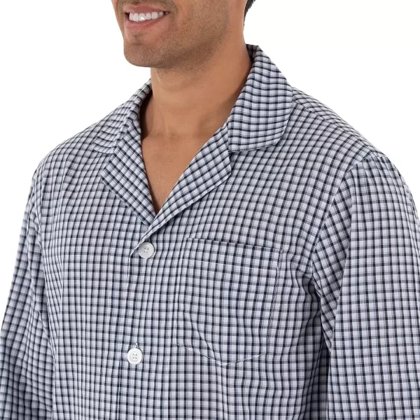 imageFruit of the Loom mens Long Sleeve Broadcloth Pajama SetMidnight Navy