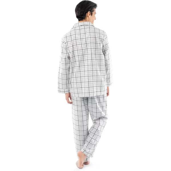 imageFruit of the Loom mens Long Sleeve Broadcloth Pajama SetNaturalGreen Plaid
