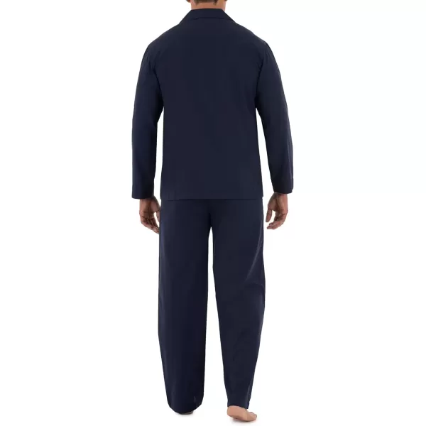 imageFruit of the Loom mens Long Sleeve Broadcloth Pajama SetNavy Blue