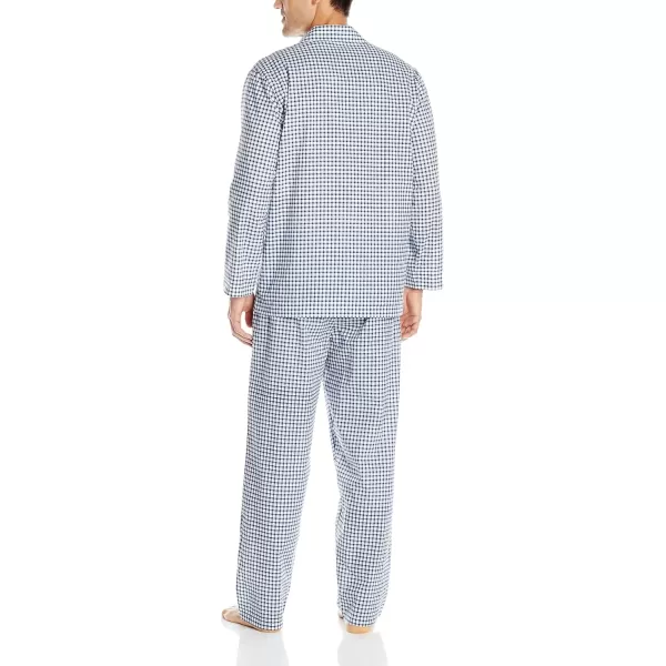 imageFruit of the Loom mens Long Sleeve Broadcloth Pajama SetNavy Check