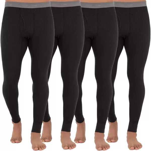 imageFruit of the Loom mens Recycled Premium Waffle Thermal Underwear Long Johns BottomBlack 4 Pack