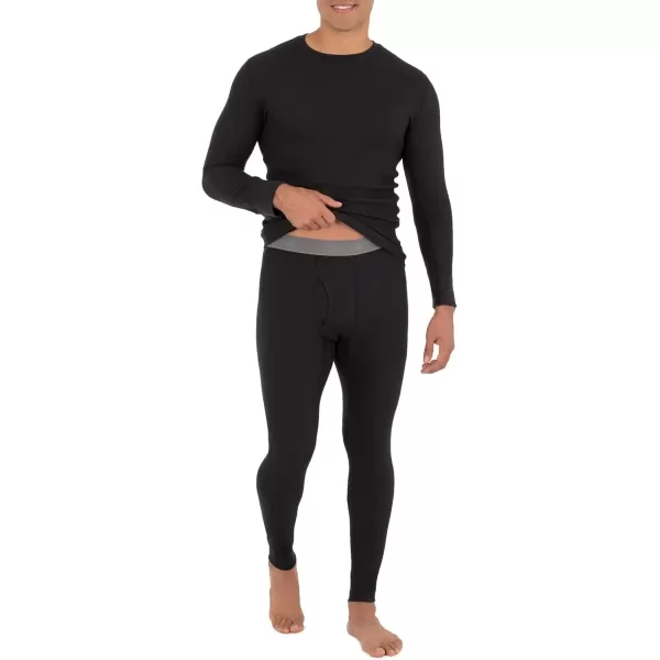 imageFruit of the Loom mens Recycled Premium Waffle Thermal Underwear Long Johns BottomBlack 4 Pack
