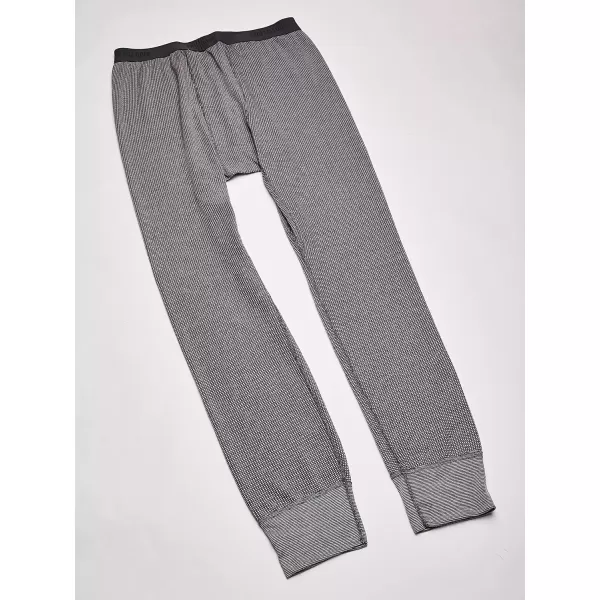 imageFruit of the Loom mens Recycled Premium Waffle Thermal Underwear Long Johns BottomBlackBlackGreystone Heather