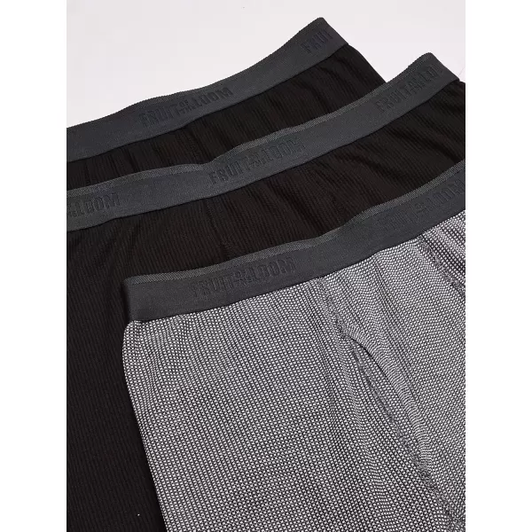 imageFruit of the Loom mens Recycled Premium Waffle Thermal Underwear Long Johns BottomBlackBlackGreystone Heather